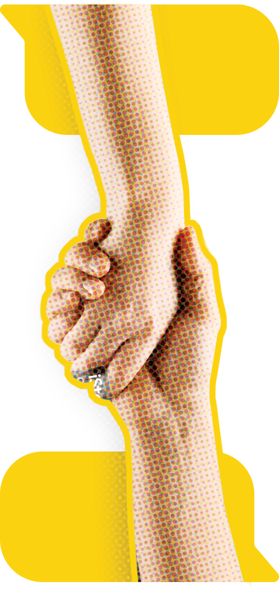 Two hands clasped